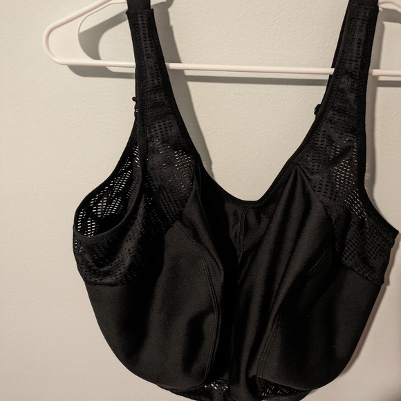 Glamorise Black No-Sweat Mesh Wirefree Sports Bra Size 40H - Picture 5 of 13